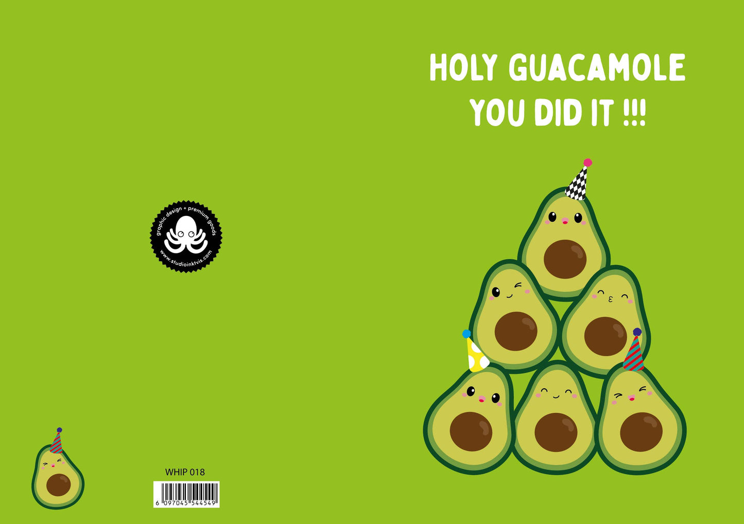 Greeting card Avocado Holy Guacamole you did it