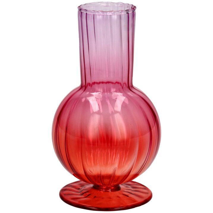 Jacquard Vase med Fargegradient – Rød, H14,5 cm