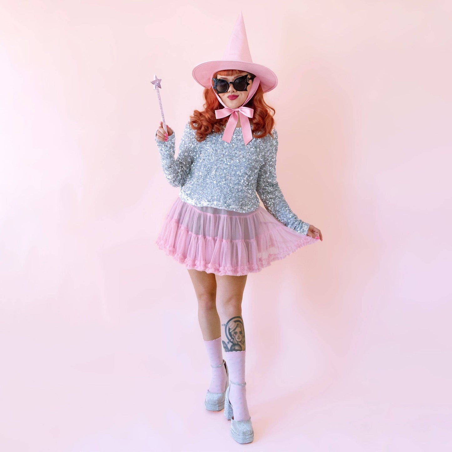Luxe Witch Hat | Pink Satin | Halloween