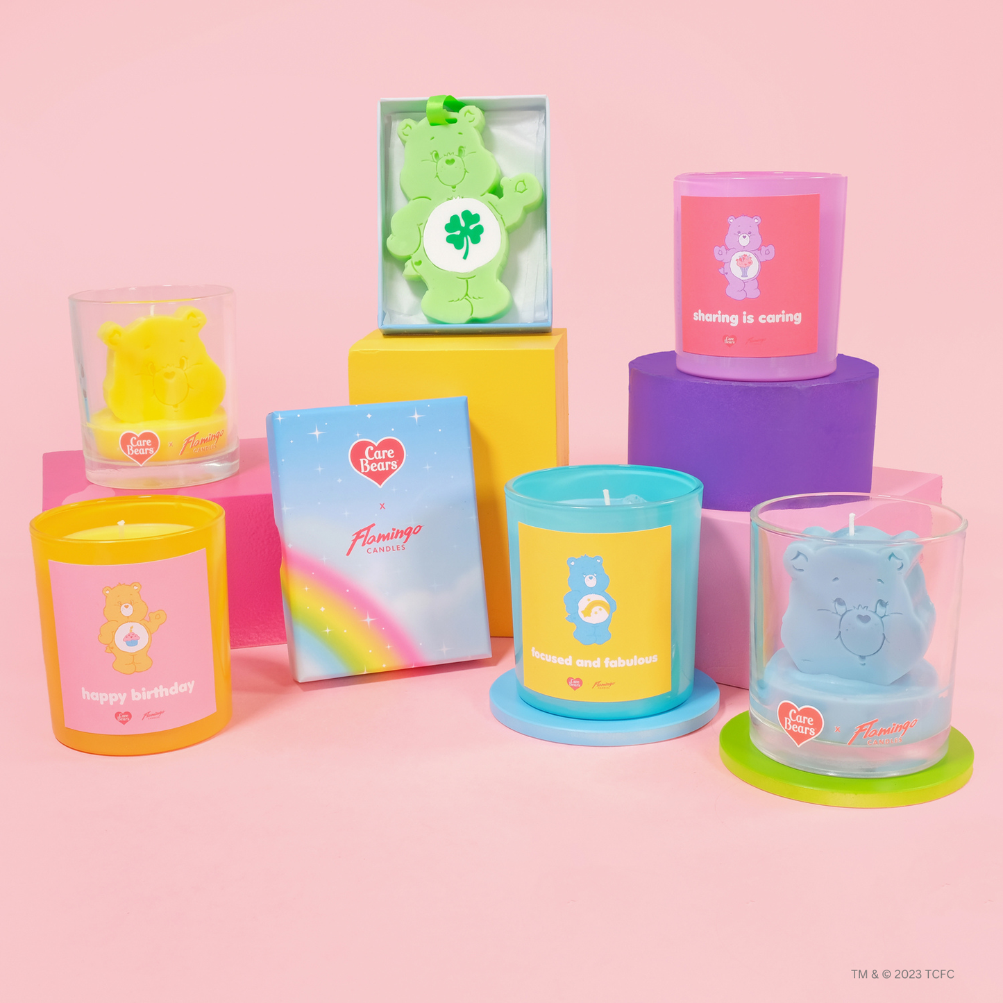 Care Bears x Flamingo Candles Good Luck Peony Good Luck Bear Scent Shape