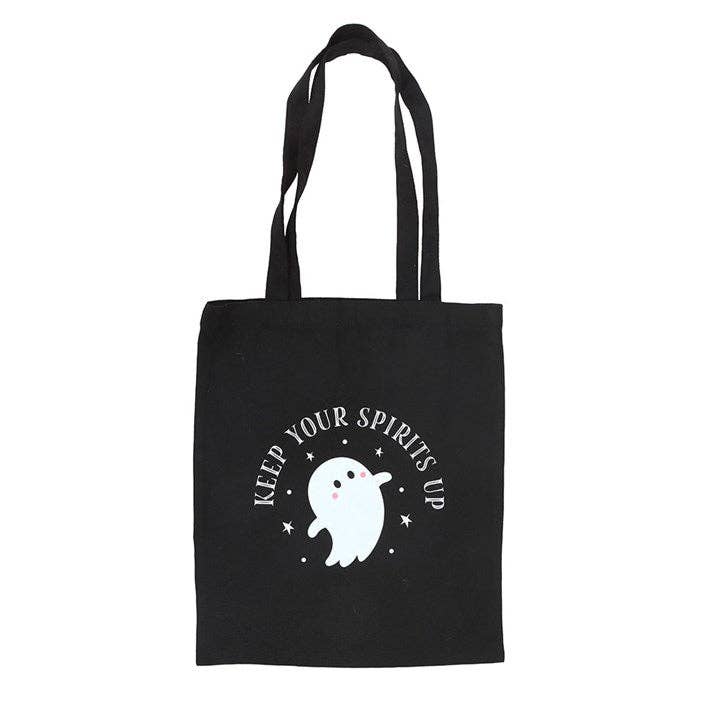 Keep Your Spirits Up Halloween Ghost Polycotton Tote Bag