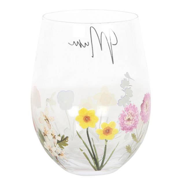 Glass - Mum m/villblomster