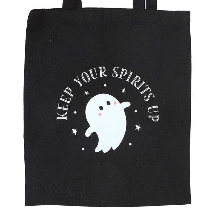 Keep Your Spirits Up Halloween Ghost Polycotton Tote Bag