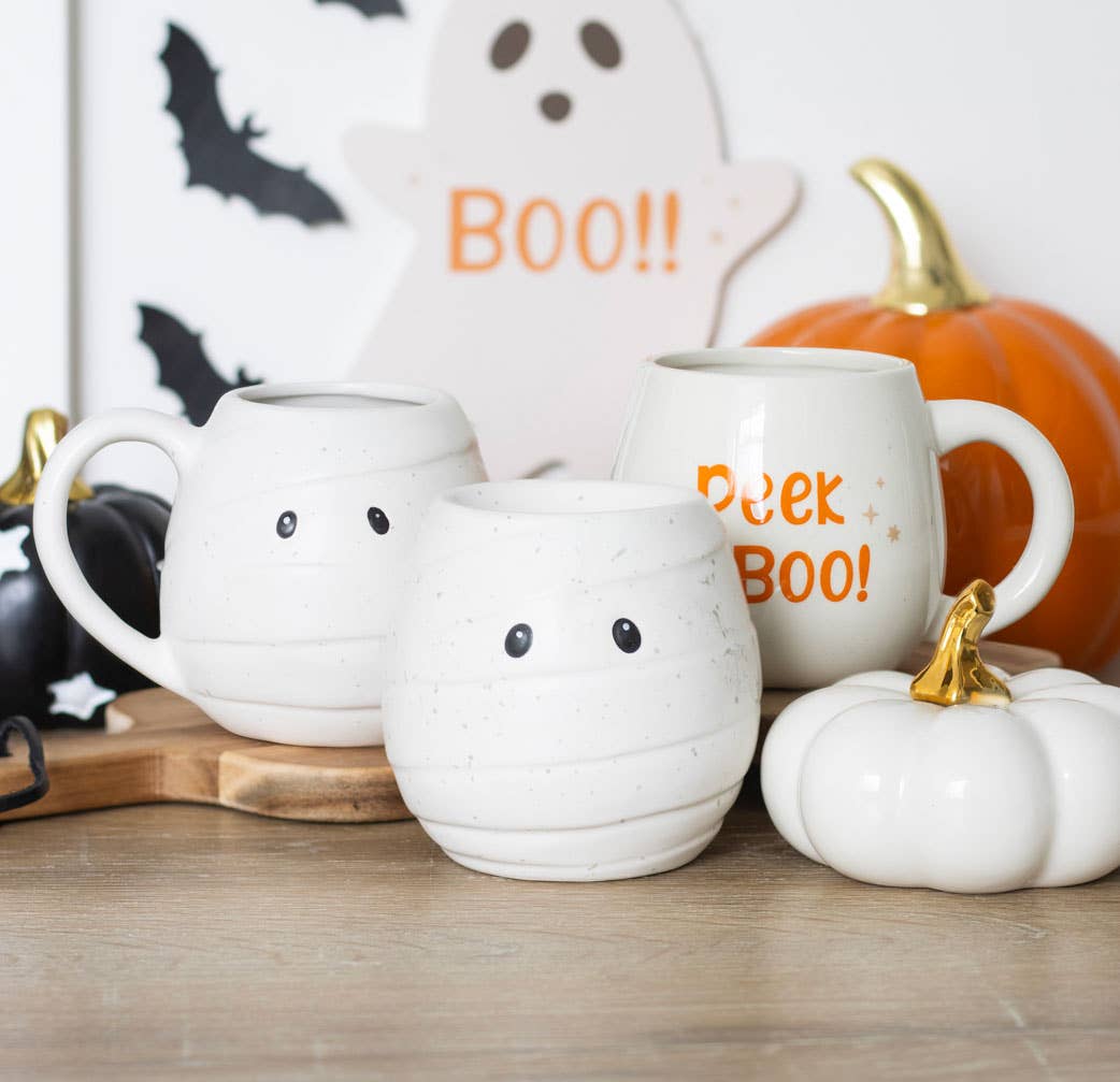 Peekaboo Ghost Rounded Halloween Krus