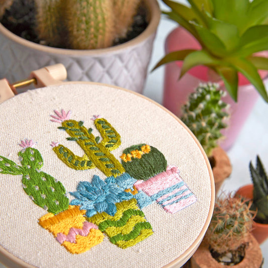Broderikit Kaktuser Pastell