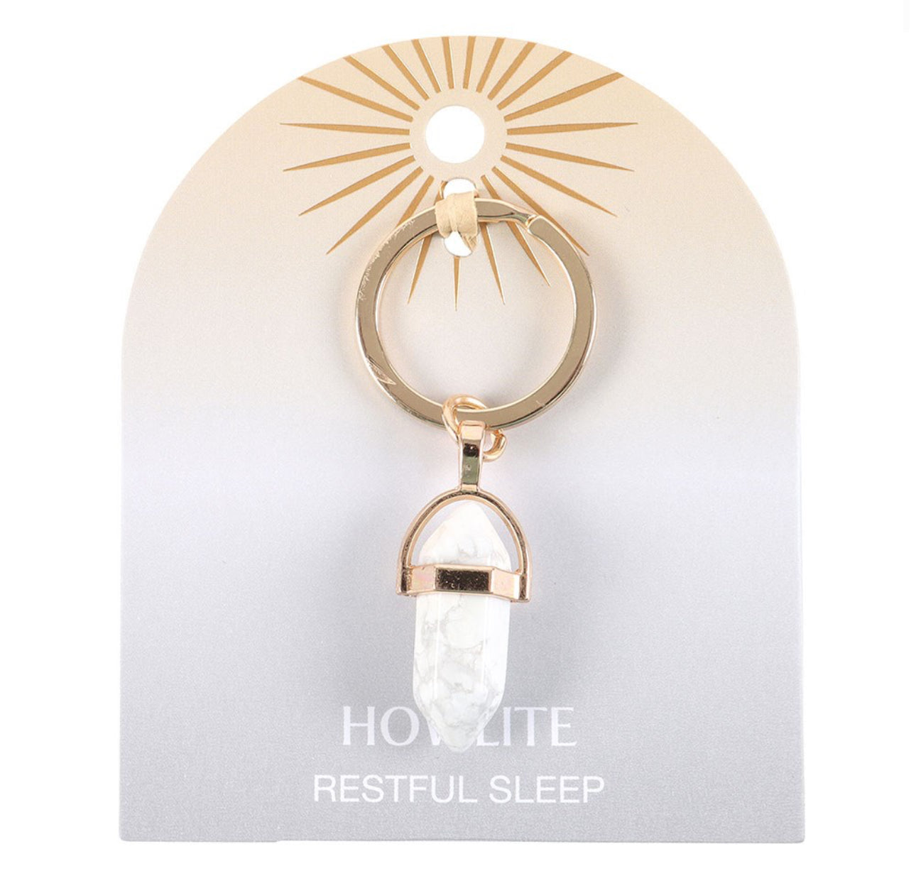 Howlite Krystall Nøkkelring