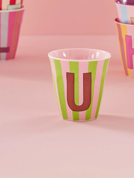 U- Alfabetkopp m/striper multifarget Rosa