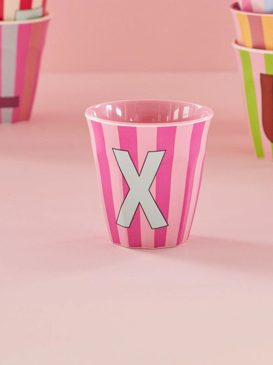 X- Alfabetkopp m/striper multifarget Rosa