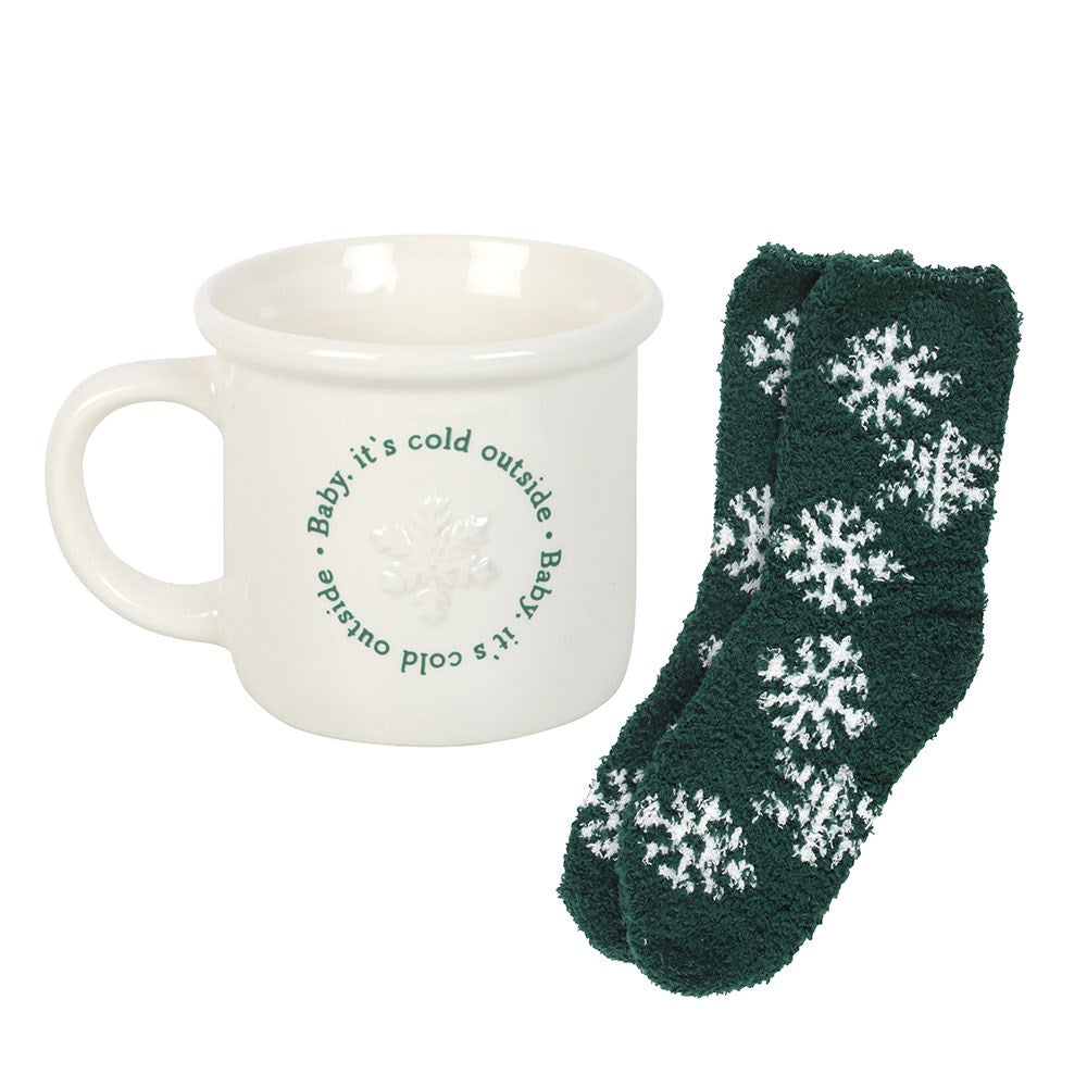 Baby It’s Cold Outside – Krus og sokkesett ❄️☕