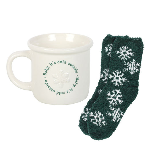Baby It’s Cold Outside – Krus og sokkesett ❄️☕