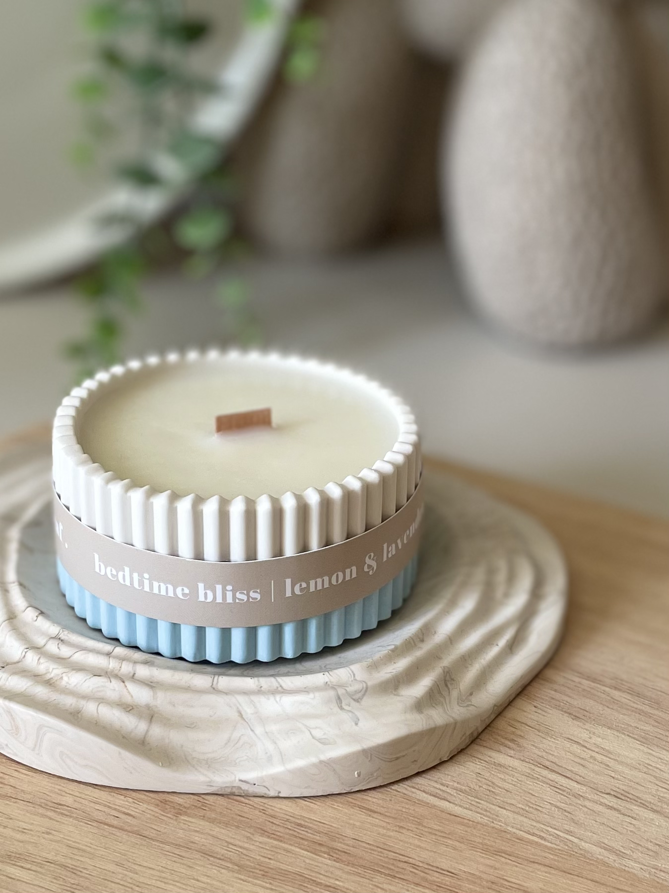 Bedtime Bliss - Lemon & Lavender Stoneware Soy Wax Candle