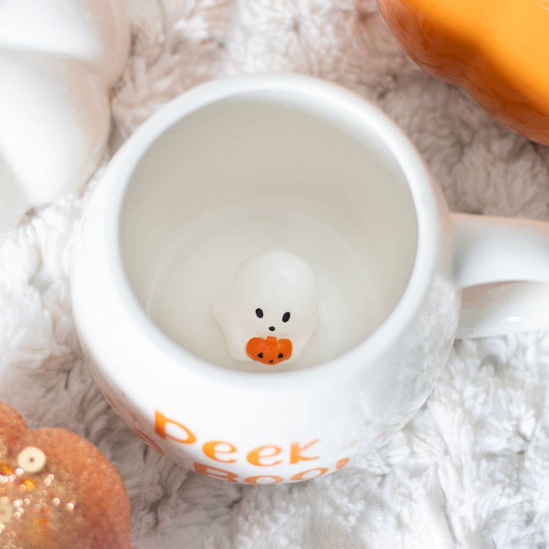 Peekaboo Ghost Rounded Halloween Krus