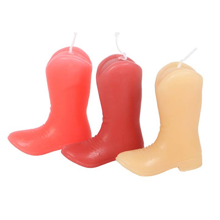 Sett med 3 Cowboy Boot Lys