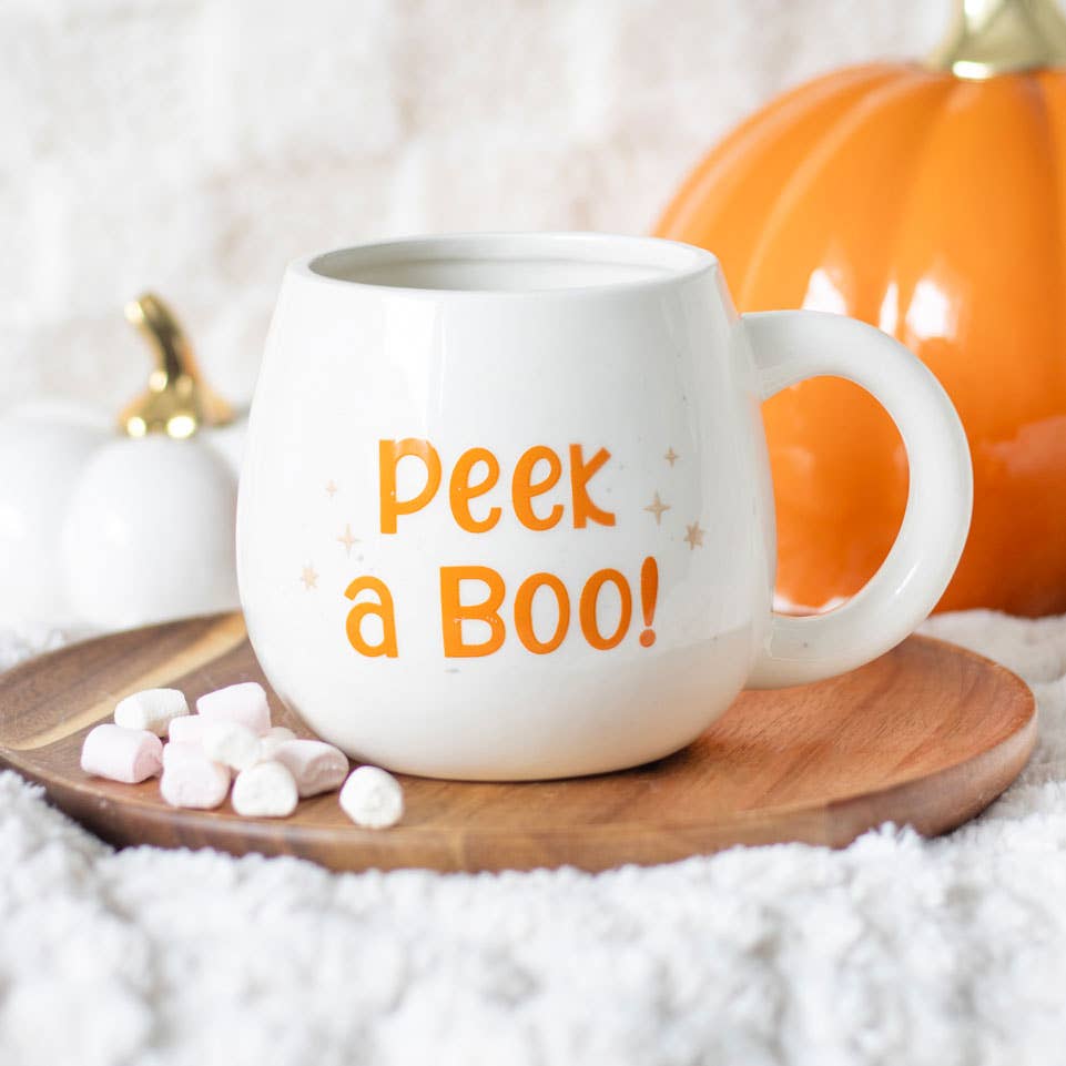 Peekaboo Ghost Rounded Halloween Krus