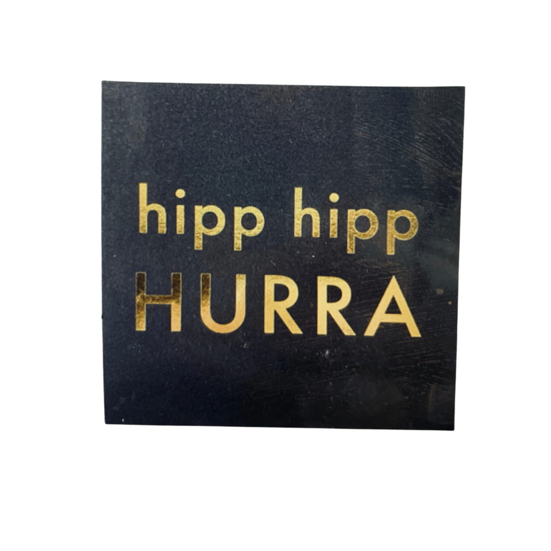 Kort m konvolutt 12x12 cm HIPP HIPP HURRA