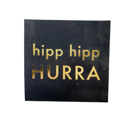 Kort m konvolutt 12x12 cm HIPP HIPP HURRA