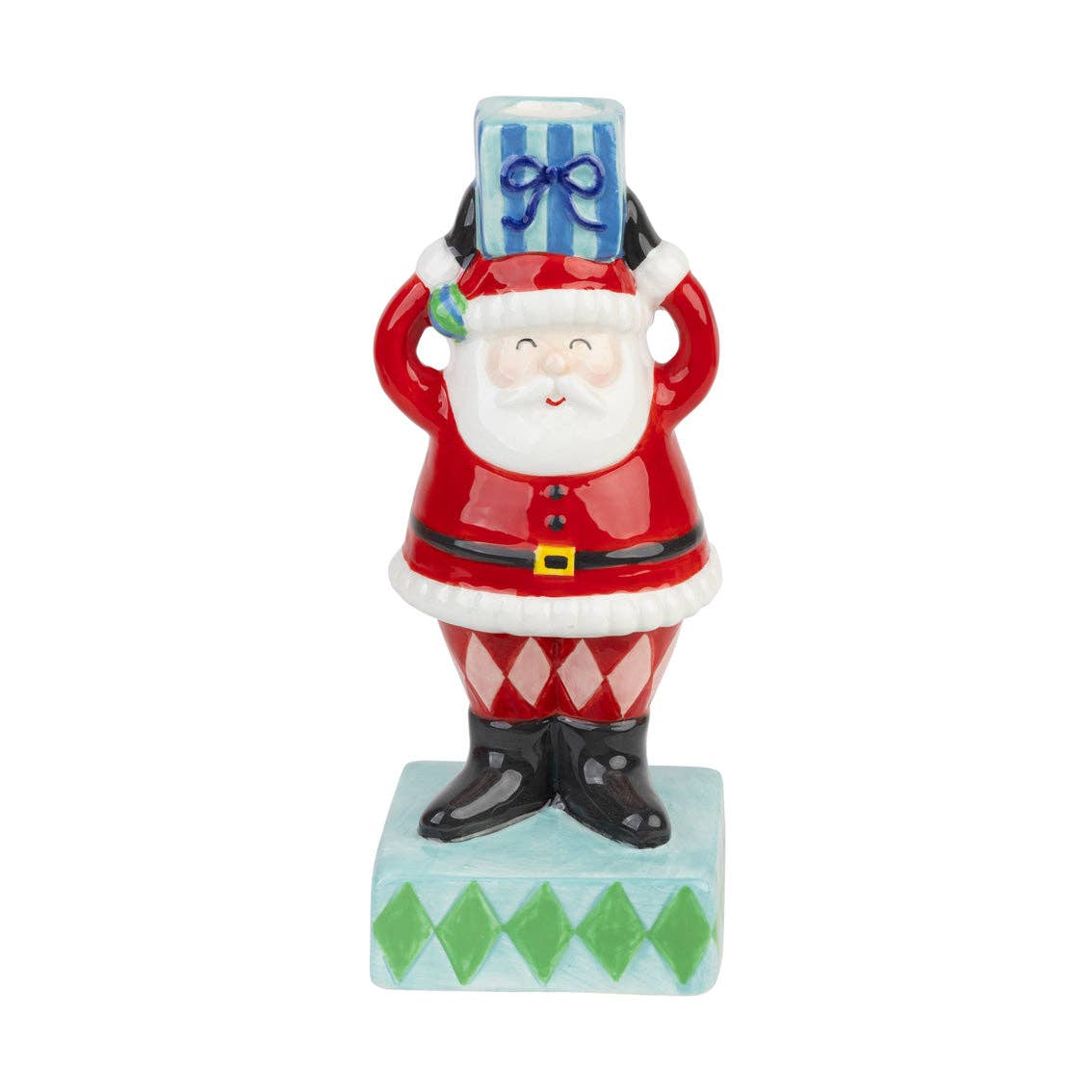 Santa Lysestake i Keramikk – Håndmalt Julenisse 🎅❤️