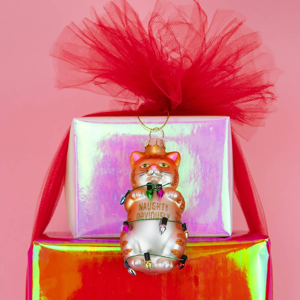 Naughty Obviously -  Glass julekule