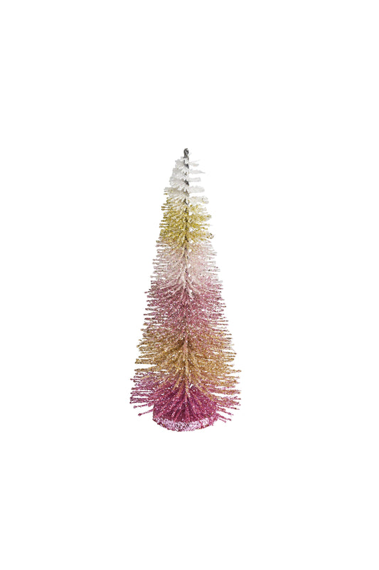 Seoul Dekortre m/glitter, h15,5cm, rosa