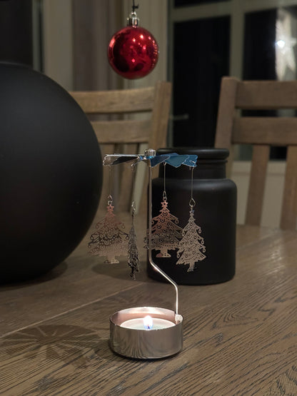 Silver Christmas Tree Telys Englespill