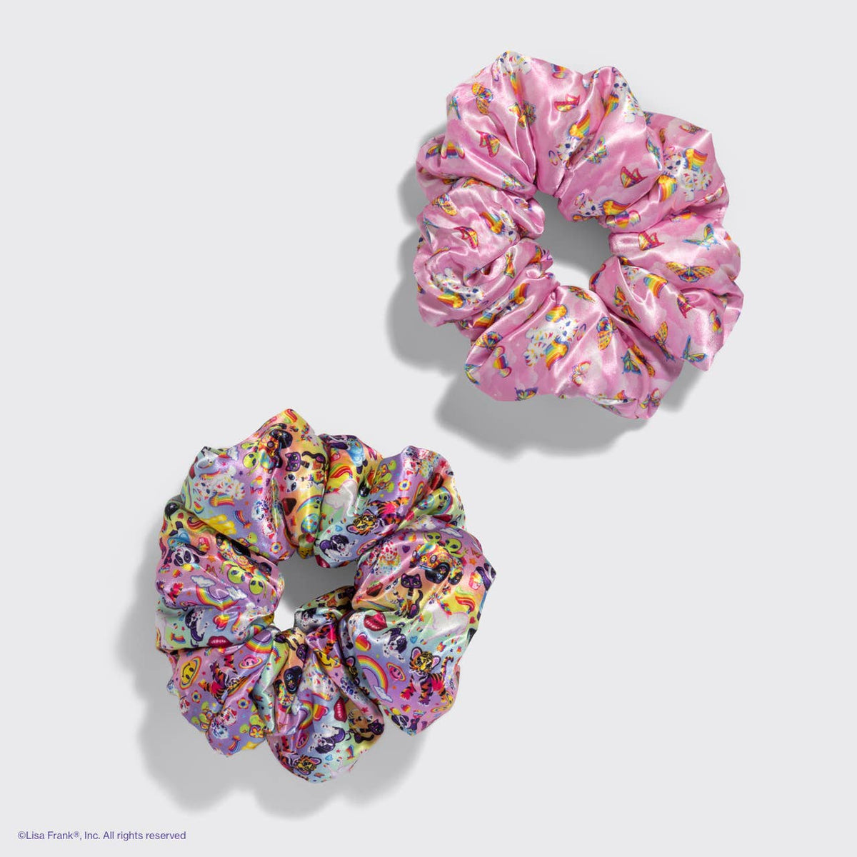 Lisa Frank x Kitsch – store satengscrunchies, 2-pakning