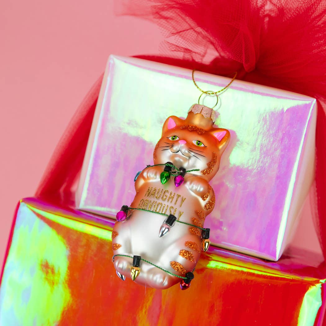 Naughty Obviously -  Glass julekule