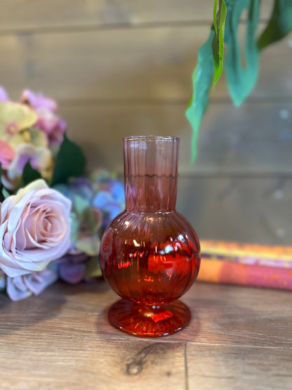 Jacquard Vase med Fargegradient – Rød, H14,5 cm