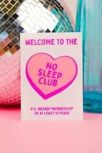 No sleep club pink neon Risograph Postcard