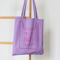 This Is Not A Plastic tote bag lilac 100% cotton: Lilac