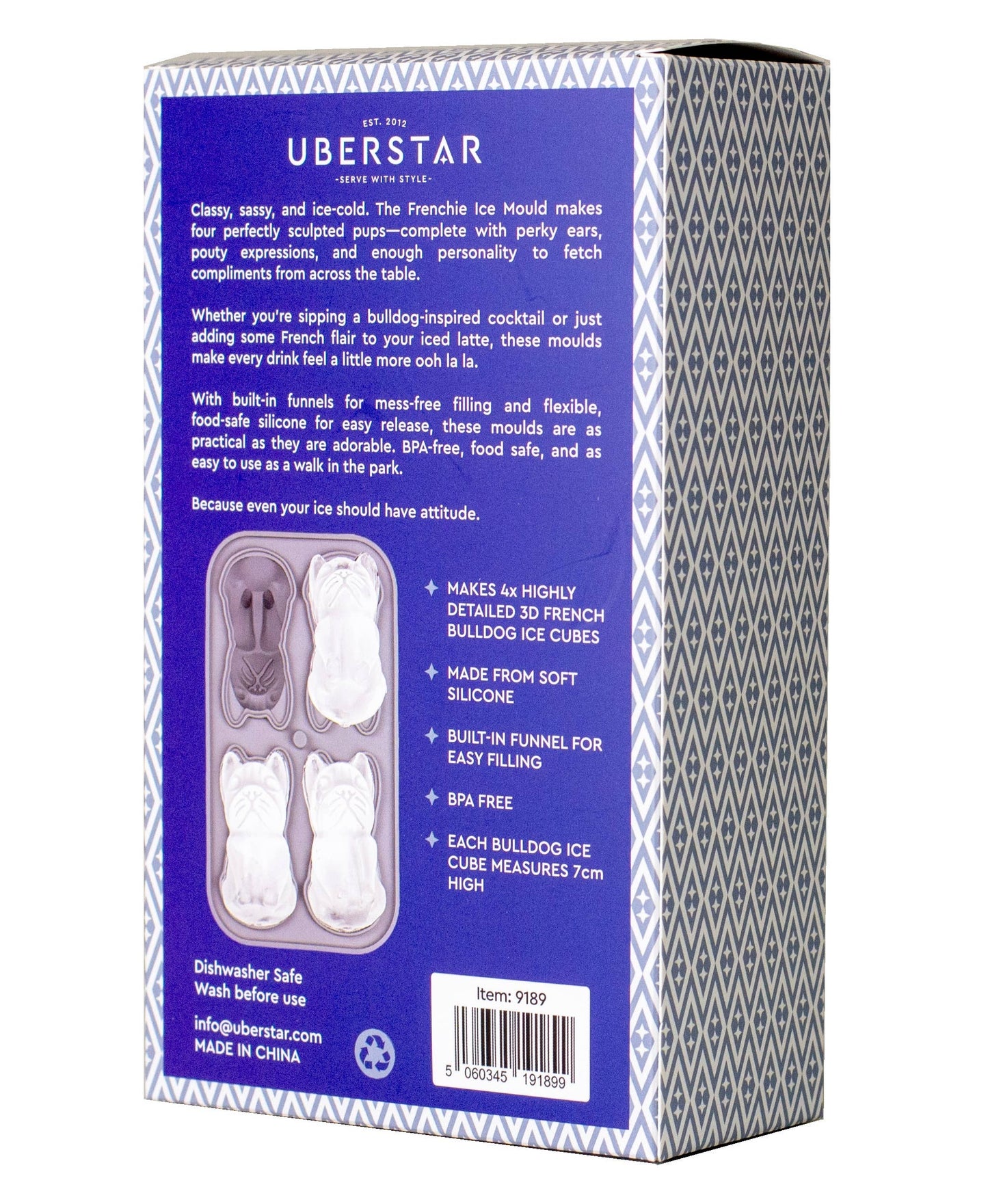 Fransk Bulldog Isbitform – 3D Isbiter 🐶❄️