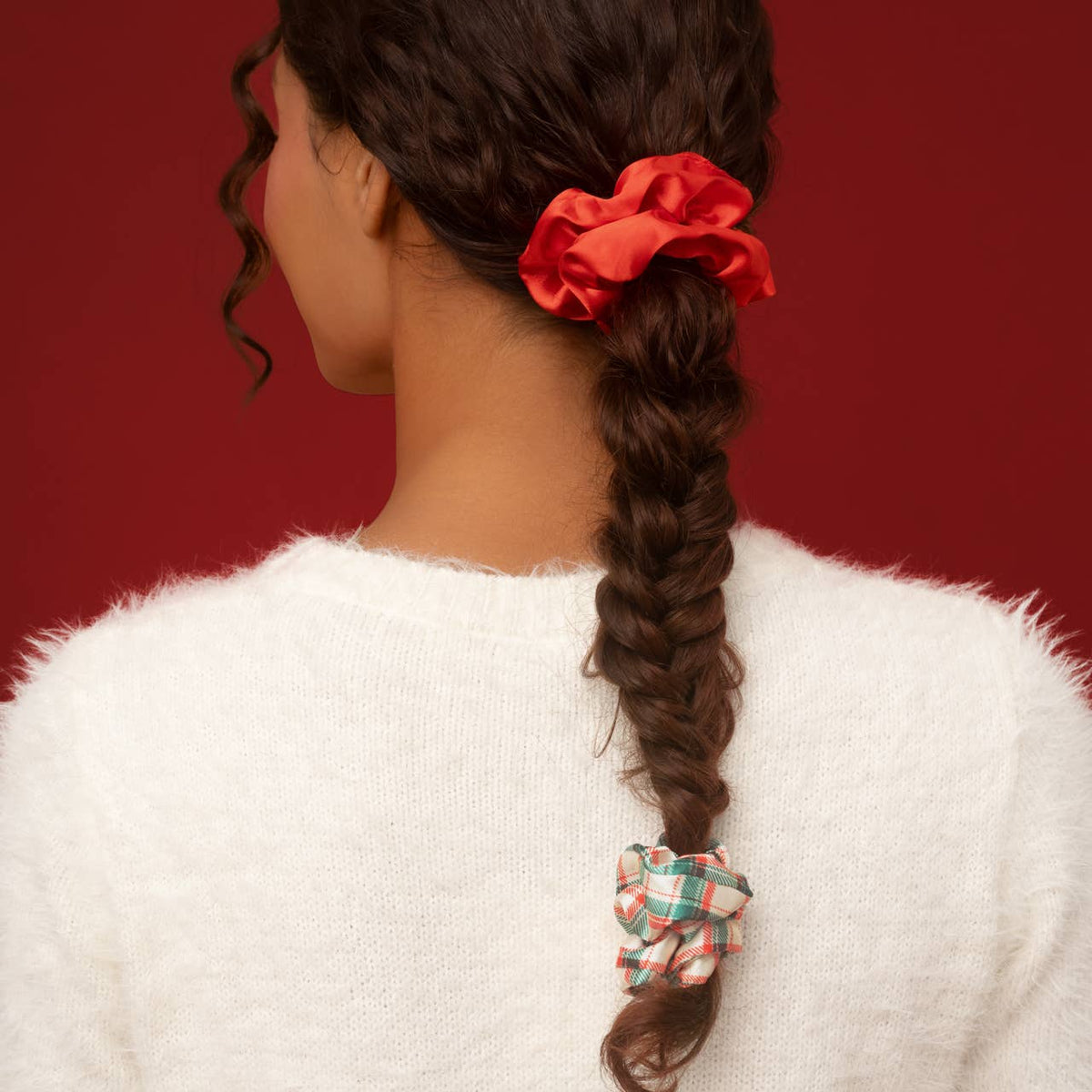 Kitsch Holiday – scrunchies i julefarger, 3-pakning