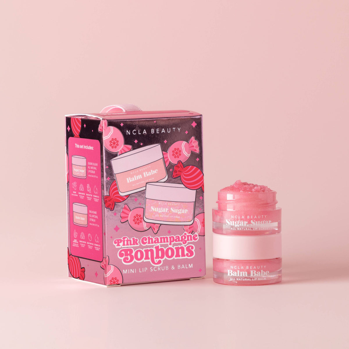 Pink Champagne Bonbons – Leppeskrubb & Leppepomade