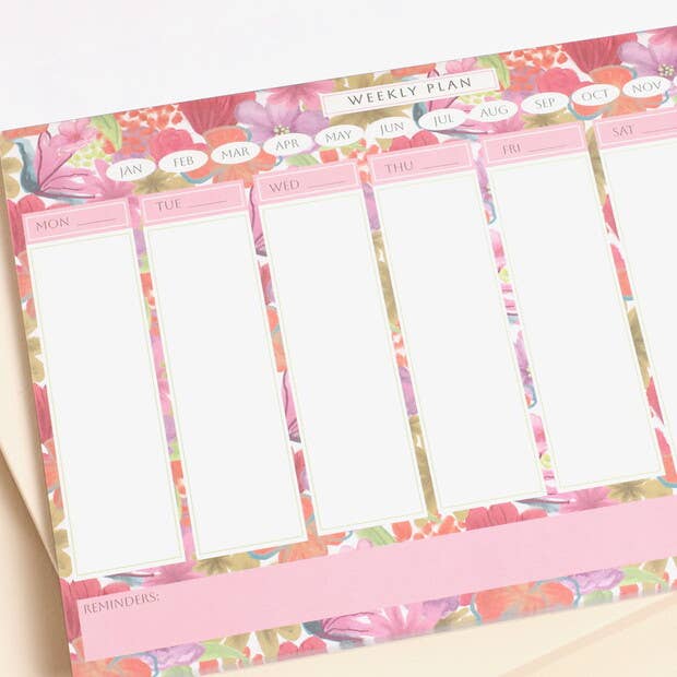 Bright Floral Desktop Weekly Planner
