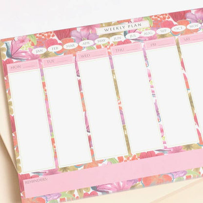 Bright Floral Desktop Weekly Planner