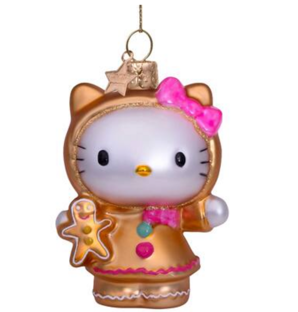 Hello Kitty Julekule med Pepperkakedrakt