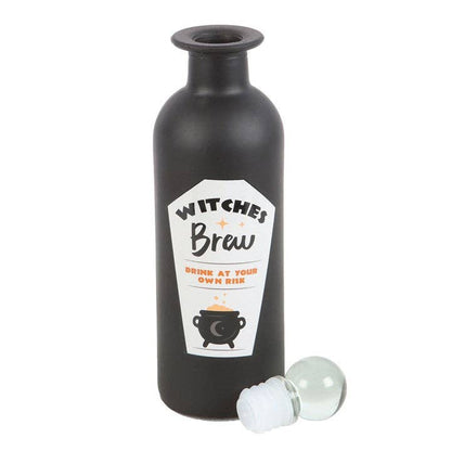 Decorative Witches Brew Glass Halloween Potion Bottle