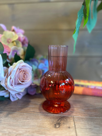Jacquard Vase med Fargegradient – Rød, H14,5 cm