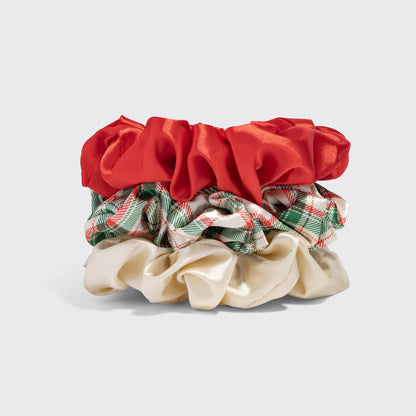 Kitsch Holiday – scrunchies i julefarger, 3-pakning