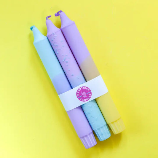 3 pk kunstlys - purple mix