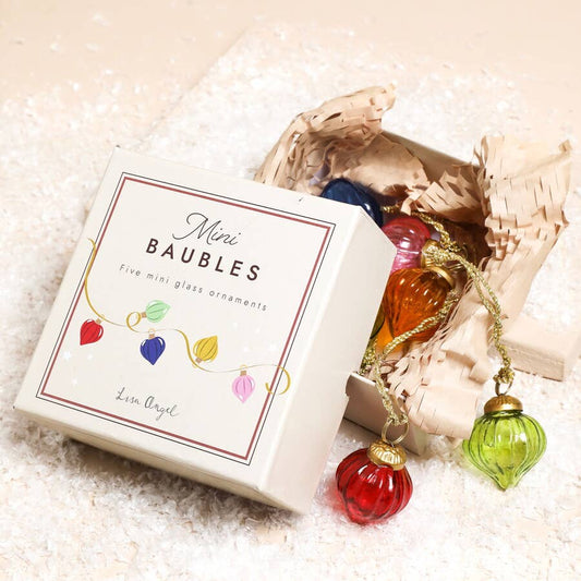Mini Baubles – Sett med 5 Retro Julekuler