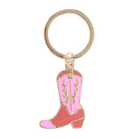 Pink Cowboy Boot Nøkkelring