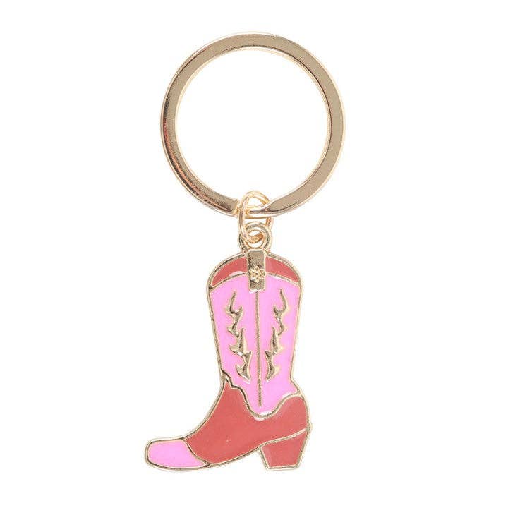 Pink Cowboy Boot Nøkkelring