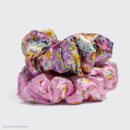 Lisa Frank x Kitsch – store satengscrunchies, 2-pakning