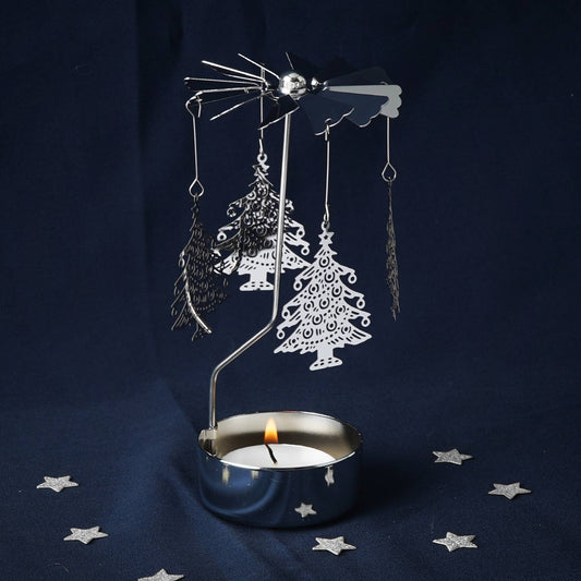 Silver Christmas Tree Telys Englespill