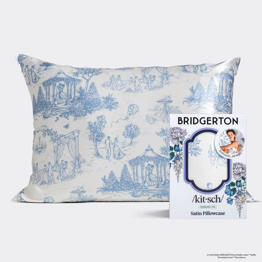 Bridgerton x Kitsch Satin Pillowcase in Garden Toile – FORHÅNDSBESTILLING