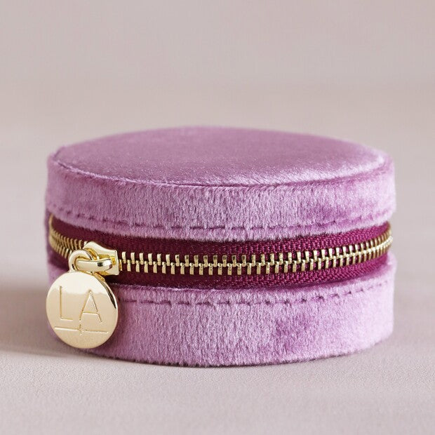 pink  Velvet Mini Reiseveske til Smykker