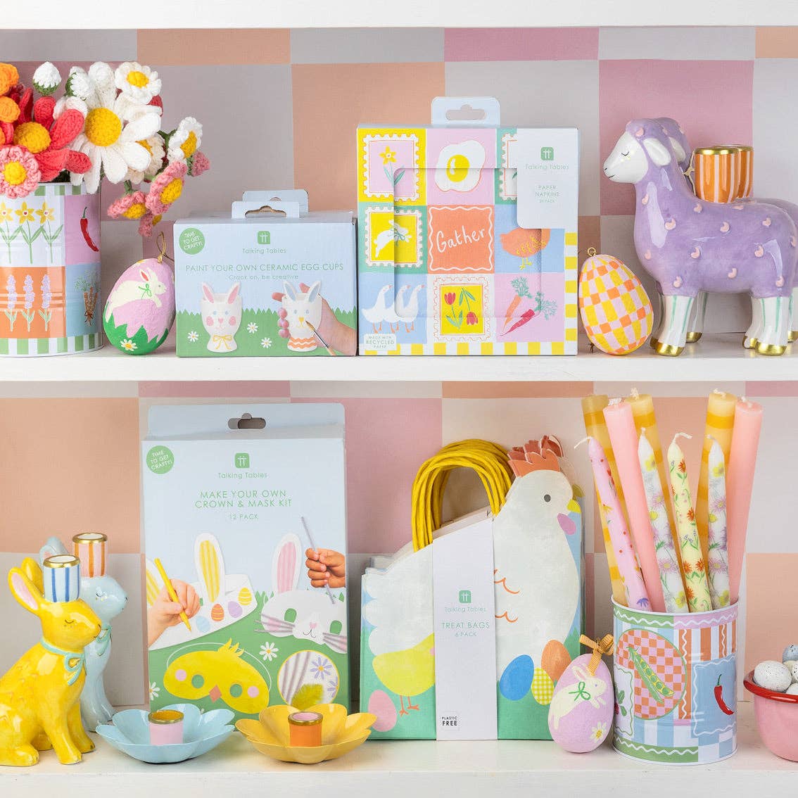 Lysestake - Håndmalte Påskeharer