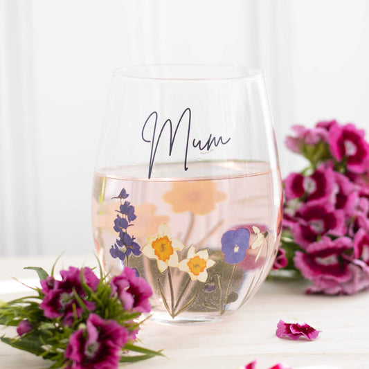 Glass - Mum m/villblomster