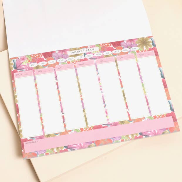 Bright Floral Desktop Weekly Planner