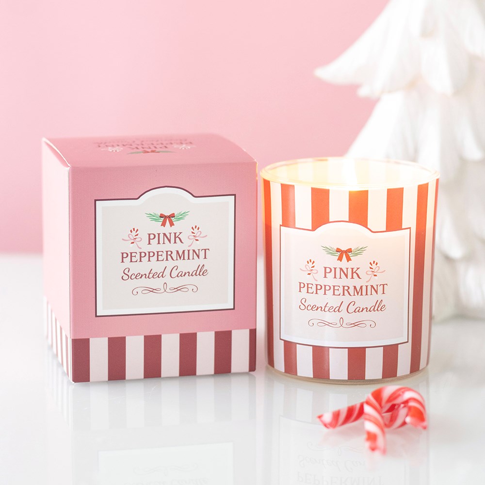 Rosa peppermynte – duftlys i glass